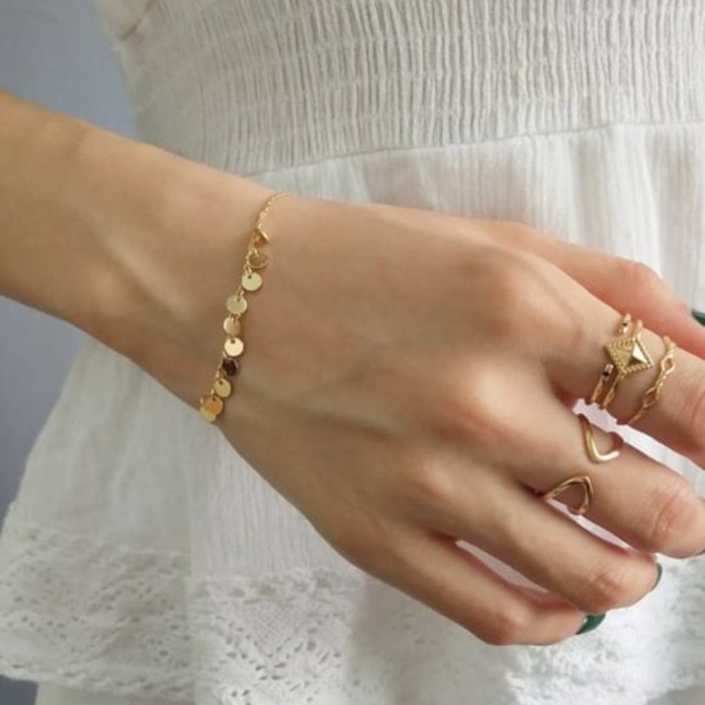 Gold plated 925 silver confetti bracelet